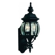 Classico 3-Light Outdoor Wall Lantern - Black - 8 in. x 22.5 in. - Traditional Design