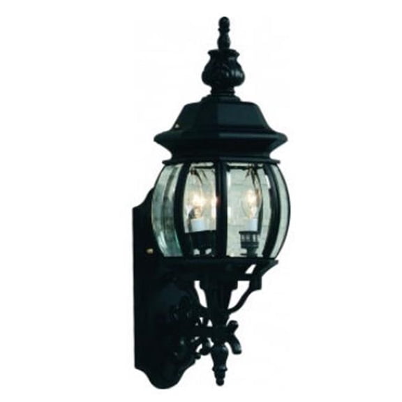 Classico 3-Light Outdoor Wall Lantern - Black - 8 in. x 22.5 in. - Traditional Design