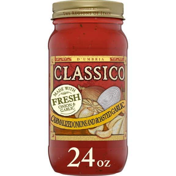 Classico Caramelized Onion & Roasted Garlic Pasta Sauce 24 oz (Pack of 4)