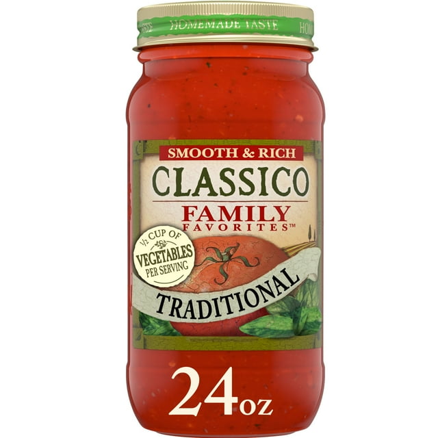 Classico Family Favorites Traditional Smooth & Rich Spaghetti Pasta Sauce, 24 oz. Jar