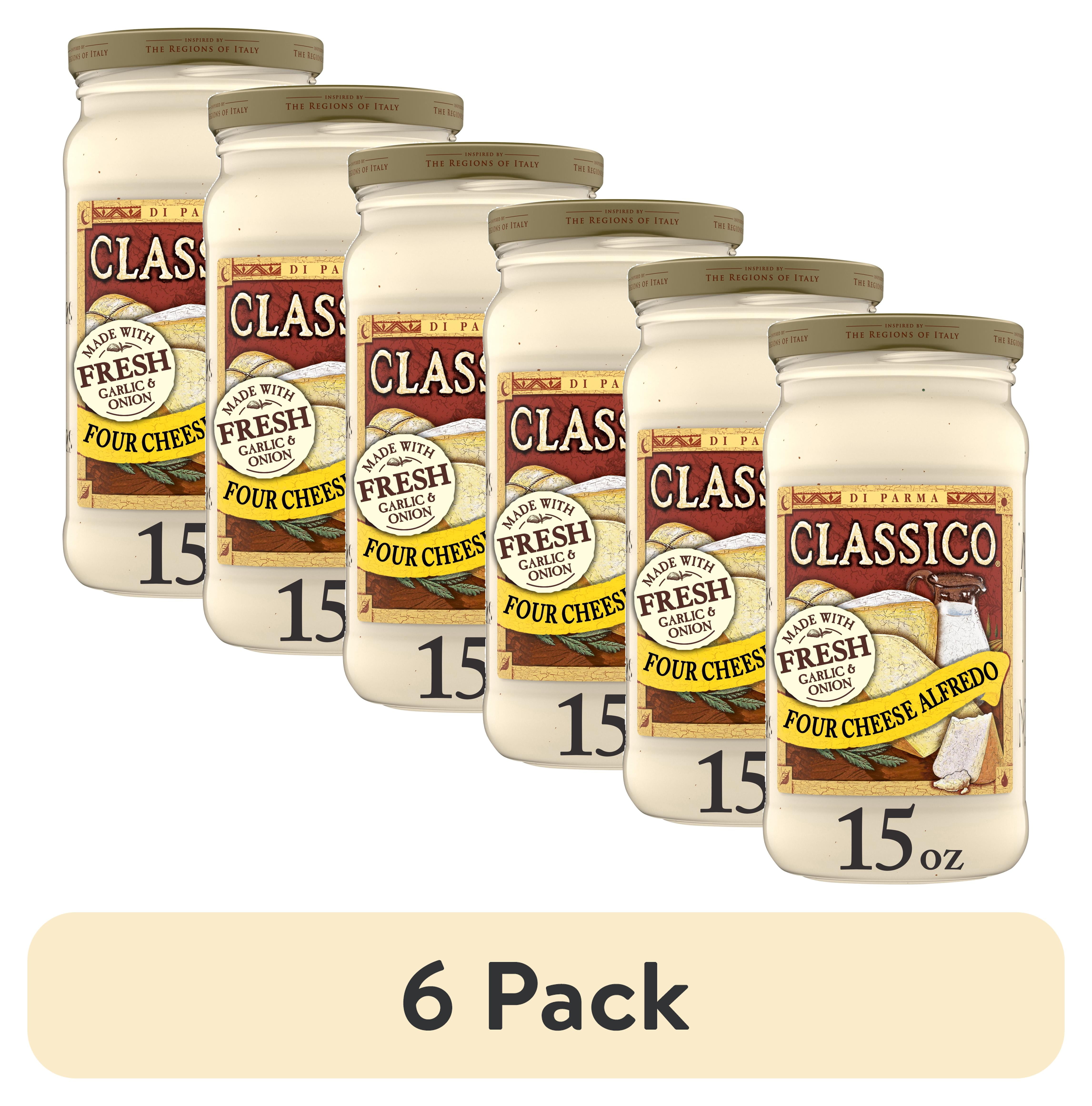 (6 pack) Classico Four Cheese Alfredo Spaghetti Pasta Sauce, 15 oz. Jar