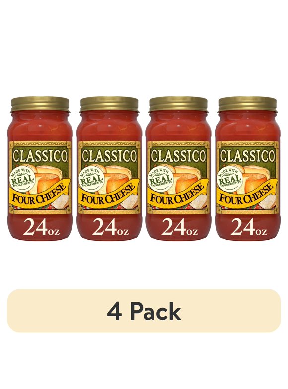 (4 pack) Classico Four Cheese Spaghetti Pasta Sauce, 24 oz. Jar