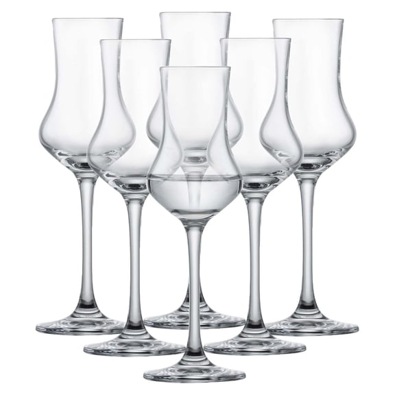 Classico Grappa Glass (Set of 6), Shot Glasses with Stem, Dishwasher-Safe Tritan Crystal Glasses, Made in Germany (3 Ounce)