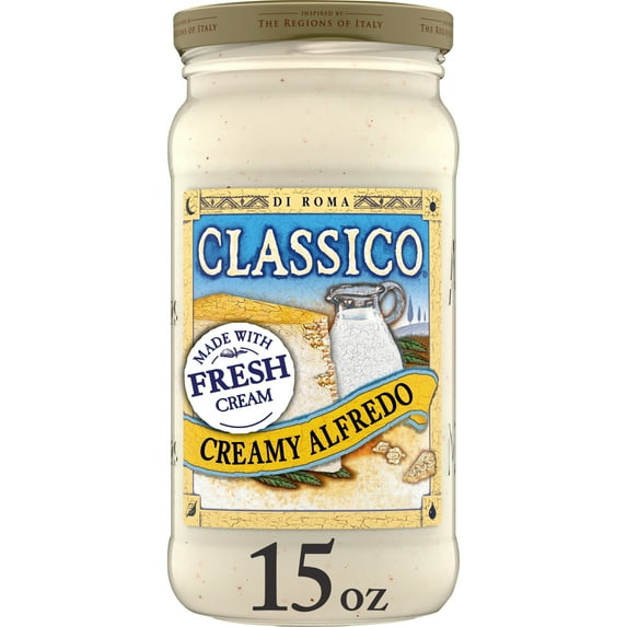 Classico Light Creamy Alfredo Pasta Sauce, 15 oz Jar