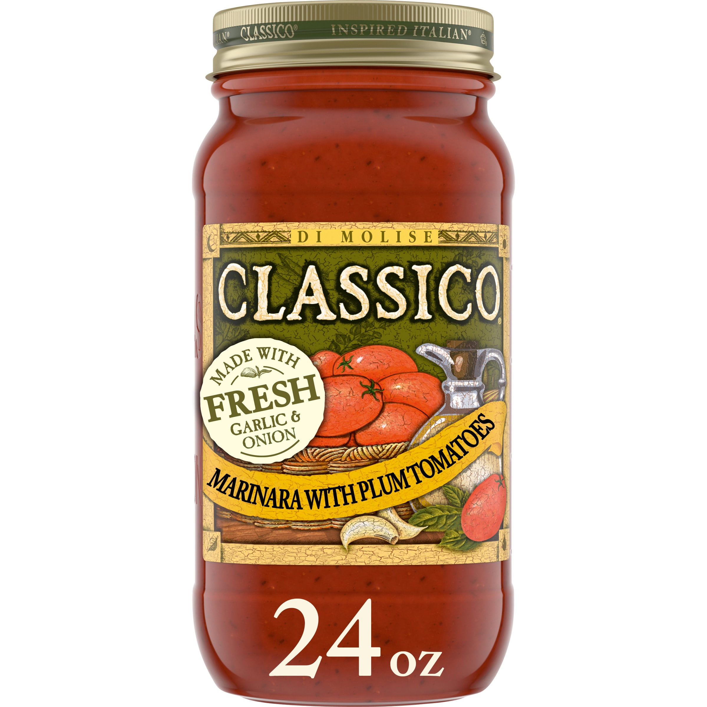 Classico Marinara Pasta Sauce with Plum Tomatoes & Olive Oil, 24 oz Jar