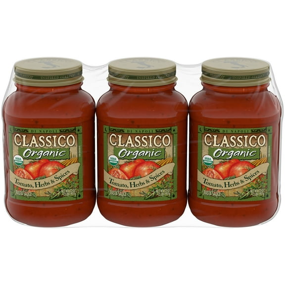 Classico Organic Tomato Herbs & Spices Pasta Sauce, 3 ct Pack, 32 oz Jars