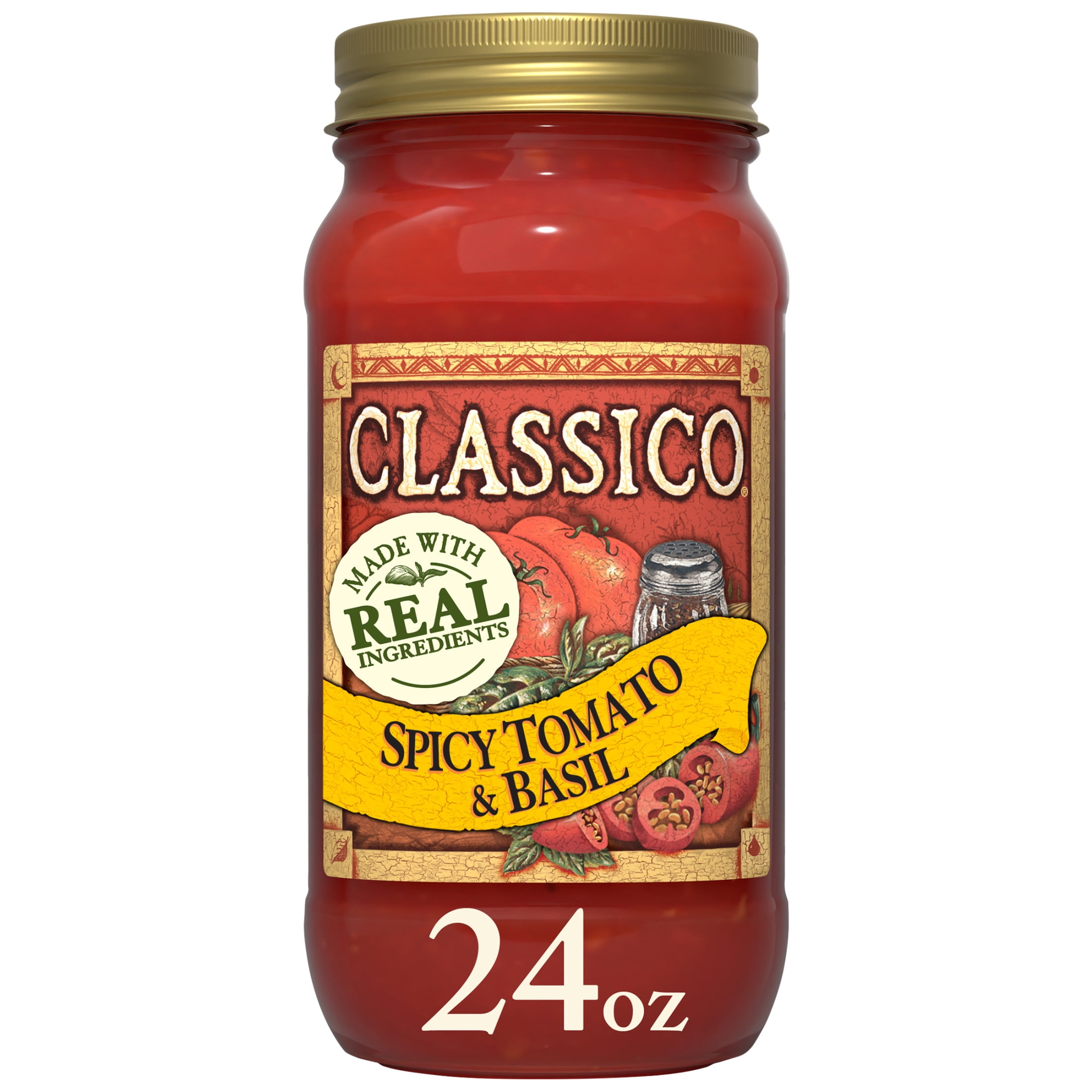 Classico Spicy Tomato & Basil Spaghetti Pasta Sauce, 24 oz. Jar