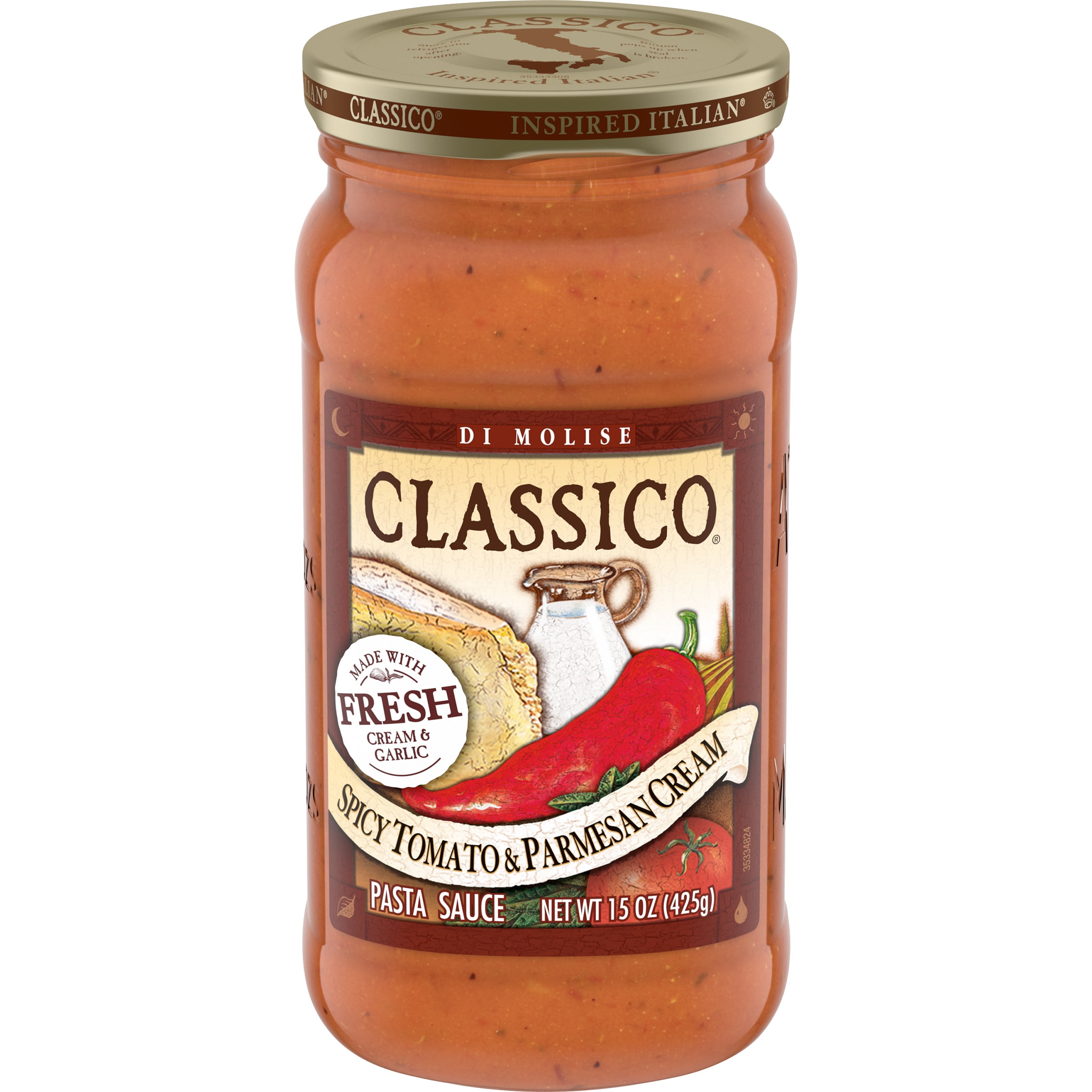 Classico Spicy Tomato & Parmesan cream Pasta Sauce 15 oz Jar