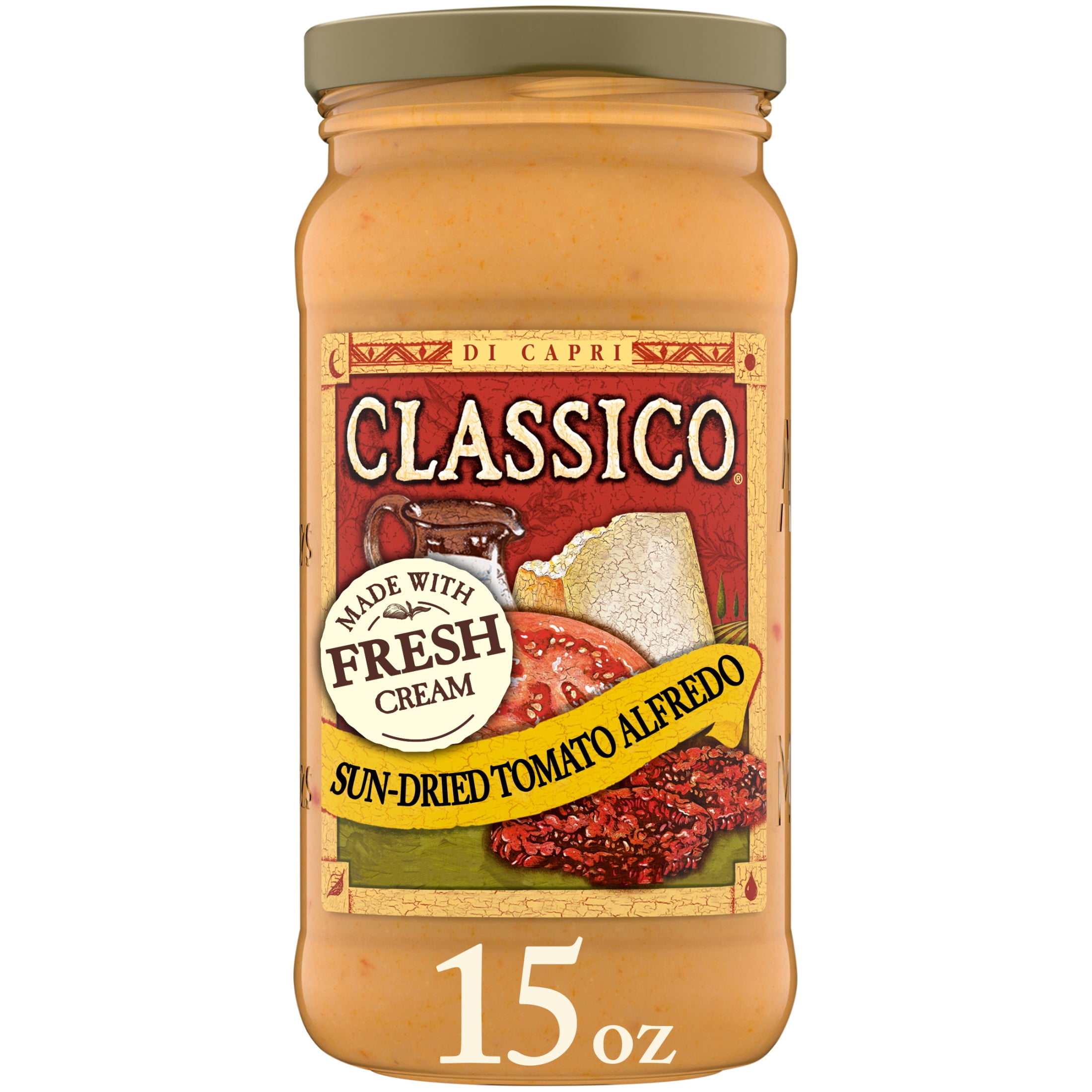 Classico Sun-Dried Tomato Alfredo Spaghetti Pasta Sauce, 15 oz. Jar