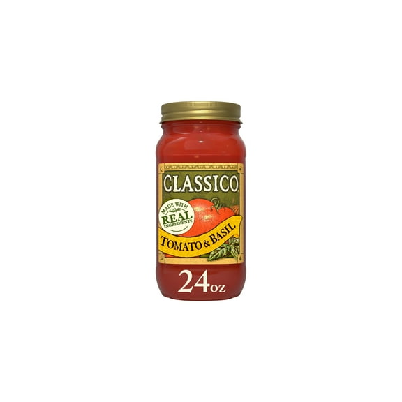 Classico Tomato & Basil Spaghetti Pasta Sauce, 24 oz Jar (Pack of 6)