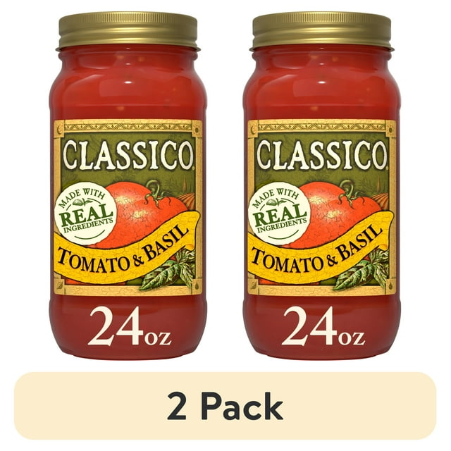 (2 pack) Classico Tomato & Basil Spaghetti Pasta Sauce, 24 oz. Jar