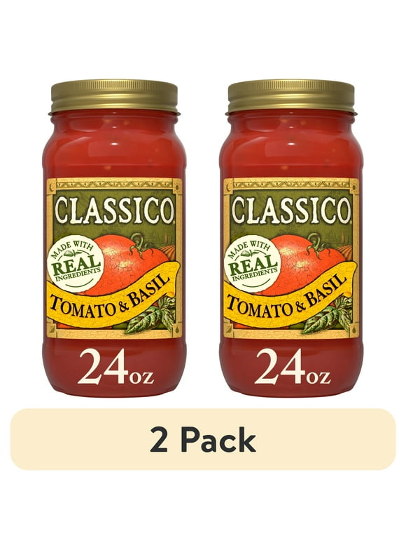 (2 pack) Classico Tomato & Basil Spaghetti Pasta Sauce, 24 oz. Jar
