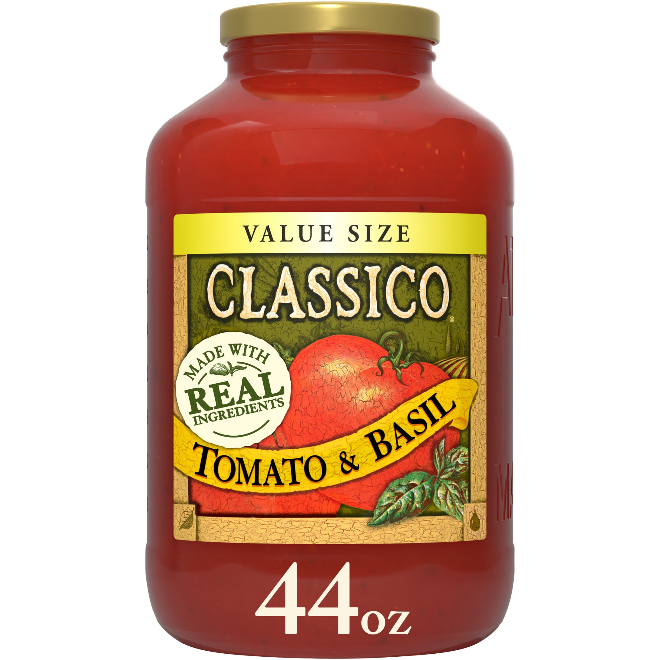 Classico Tomato & Basil Spaghetti Pasta Sauce Value Size, 44 oz. Jar