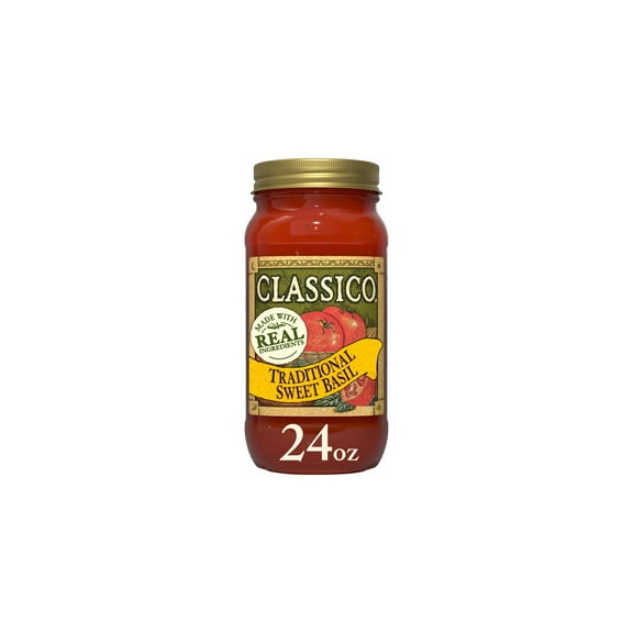 Classico Traditional Sweet Basil Marinara Pasta Sauce, 24 oz Jar (Pack of 12)