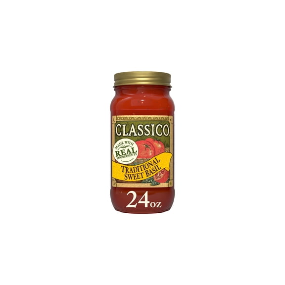Classico Traditional Sweet Basil Marinara Pasta Sauce, 24 oz Jar (Pack of 20)