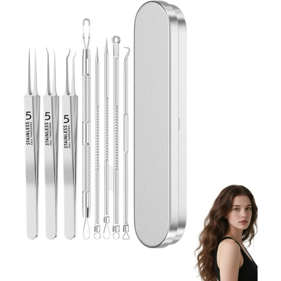 Classicous Blackhead Remover Tools, Stainless Steel Blackhead Remover Kit, Facial Blackhead Remover Tweezers, 14 in 1 Comedone Extractor Tools Set with Portable Case