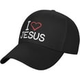 thumbnail image 1 of Classics Baseball Cap Jesus - I Love Jesus Caps Adjustable Sports for Women Men Black, 1 of 7