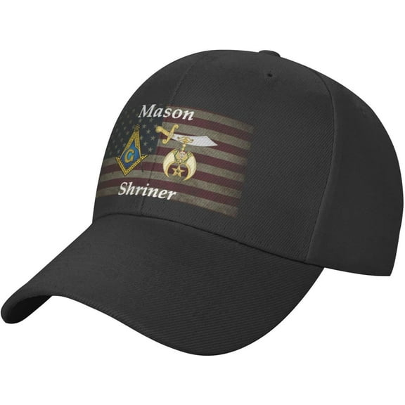 Classics Baseball Cap Masonic Shriner Split Caps Adjustable for Women Men Black