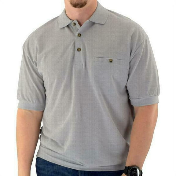 Classics By Palmland Men's Textured Short Sleeve Shirt In Gray Sizes M-XXL