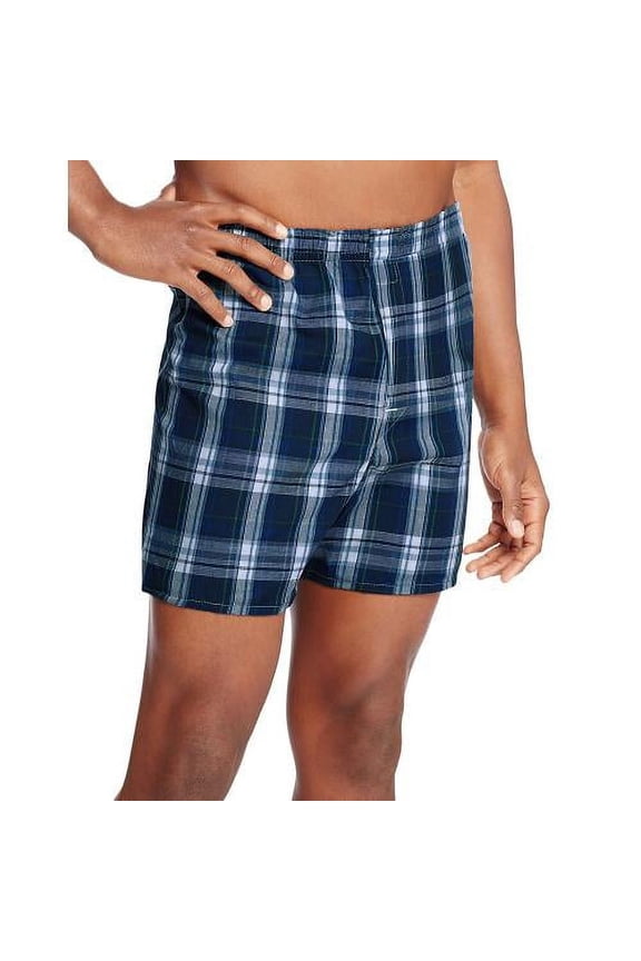 Classics Mens TAGLESS and reg Tartan Boxers with Comfort Flex and reg Waistband 2X-4X 2-Pack-795BX2
