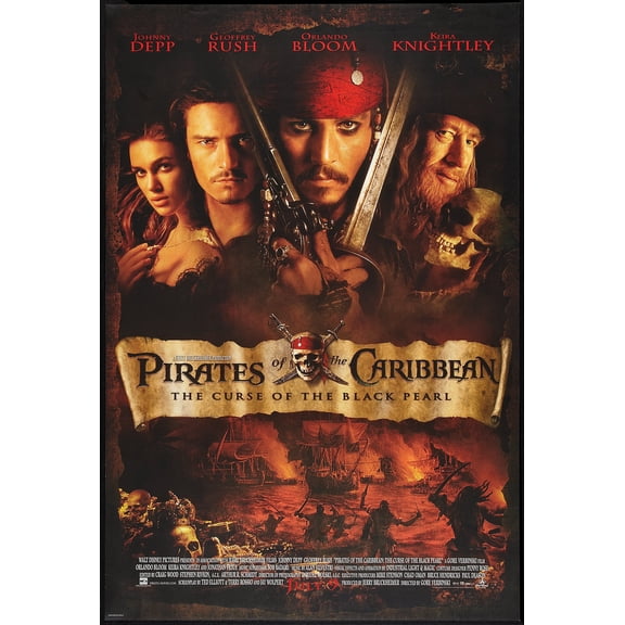 Classics Pirate of the Carribean The Curse of Black Pearl movie - Poster 12 x 18 inch Poster Print Frameless Art Gift 30 x 46 cm Paper
