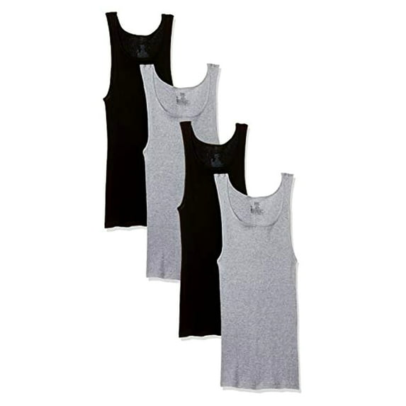 Hanes Ultimate mens Tagless Tank - Multiple Packs and Colors undershirts, Assorted 4 Pack, Medium US