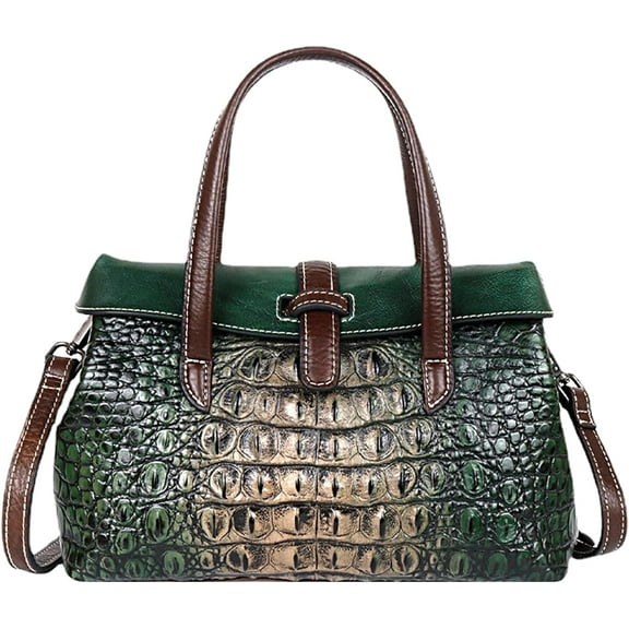 Classics Women's Crocodile Print Tote Bag Genuine Leather Handbag Purses Ladies Travel Crossbody Shoulder Bags