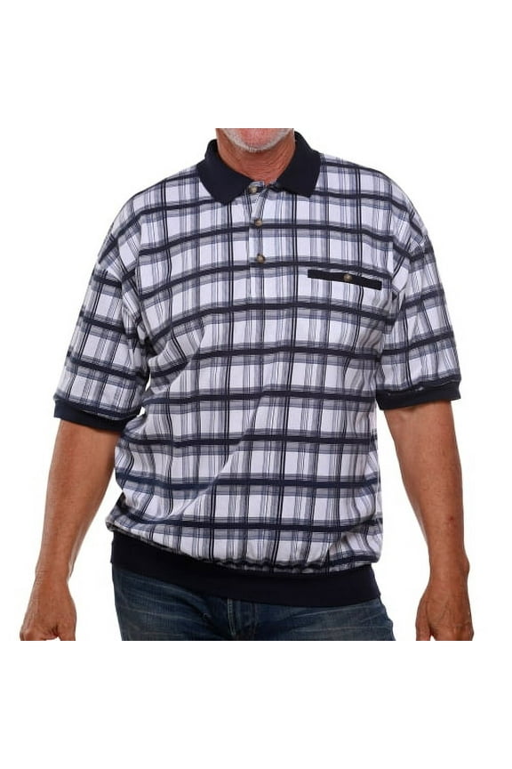 Classics by Palmland Allover Short Sleeve Banded Bottom Shirt