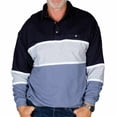 thumbnail image 1 of Classics by Palmland Horizontal Stripes Banded Bottom Shirt 6094-728 Navy, 1 of 3