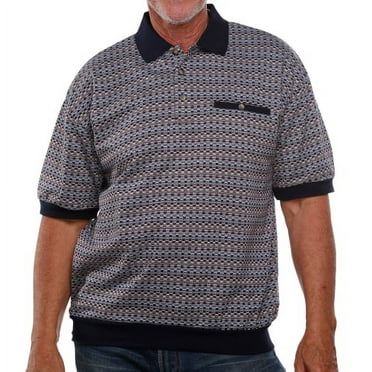 Classics by Palmland Jacquard Short Sleeve Banded Bottom Shirt