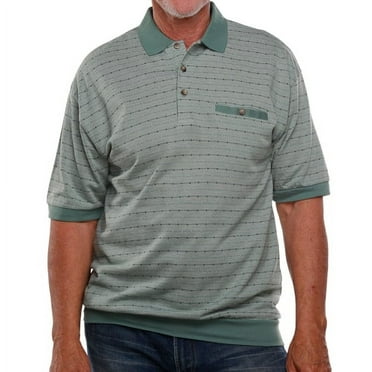 Classics by Palmland Jacquard Short Sleeve Banded Bottom Shirt