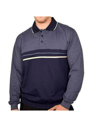 Classics By Palmland Solid French Terry Short SLeeve Banded Bottom Polo  Shirt 6090-720 Big and Tall - LT.Blue