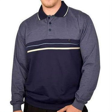 Classics by Palmland Long Sleeve Banded Bottom Shirt In Navy