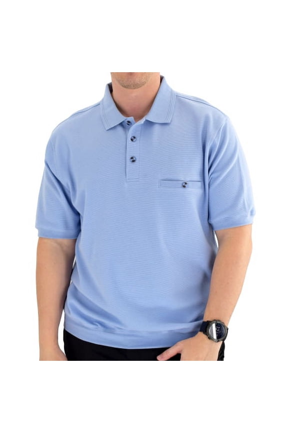 Classics by Palmland Short Sleeve Banded Bottom Polo Shirt with Pocket