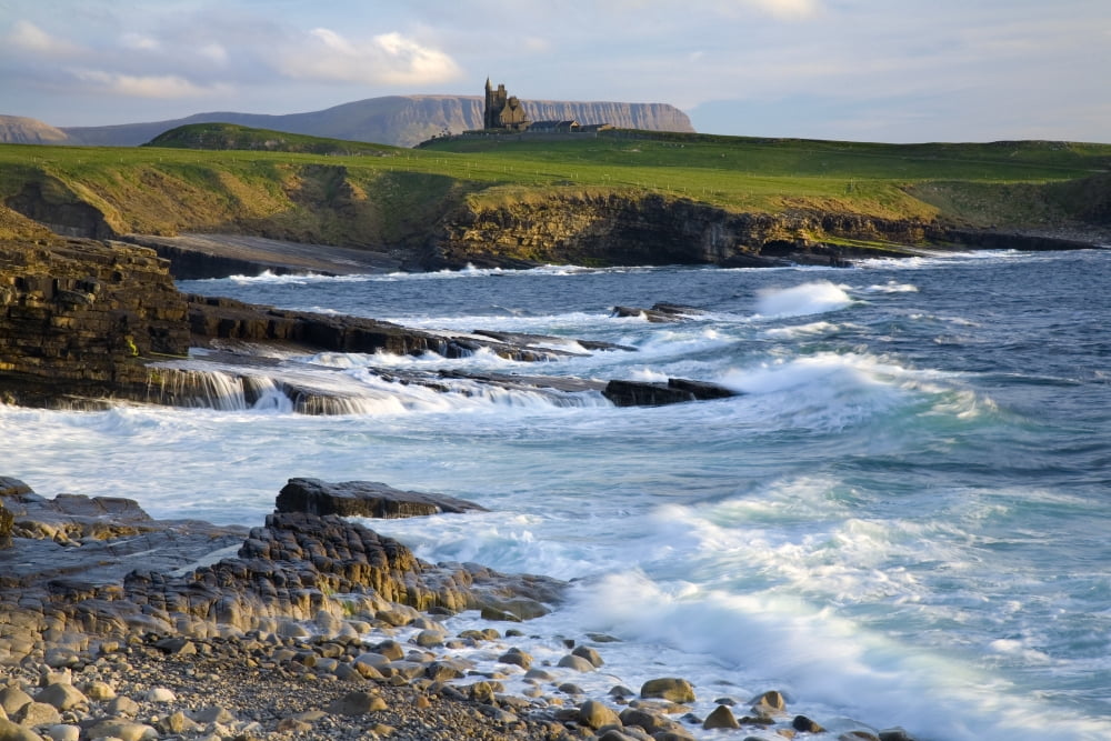 Classiebawn Castle Mullaghmore Co Sligo Ireland 19Th Century Castle With Ben Bulben In The Distance Canvas Art - Gareth McCormack Design Pics (18 x 12)