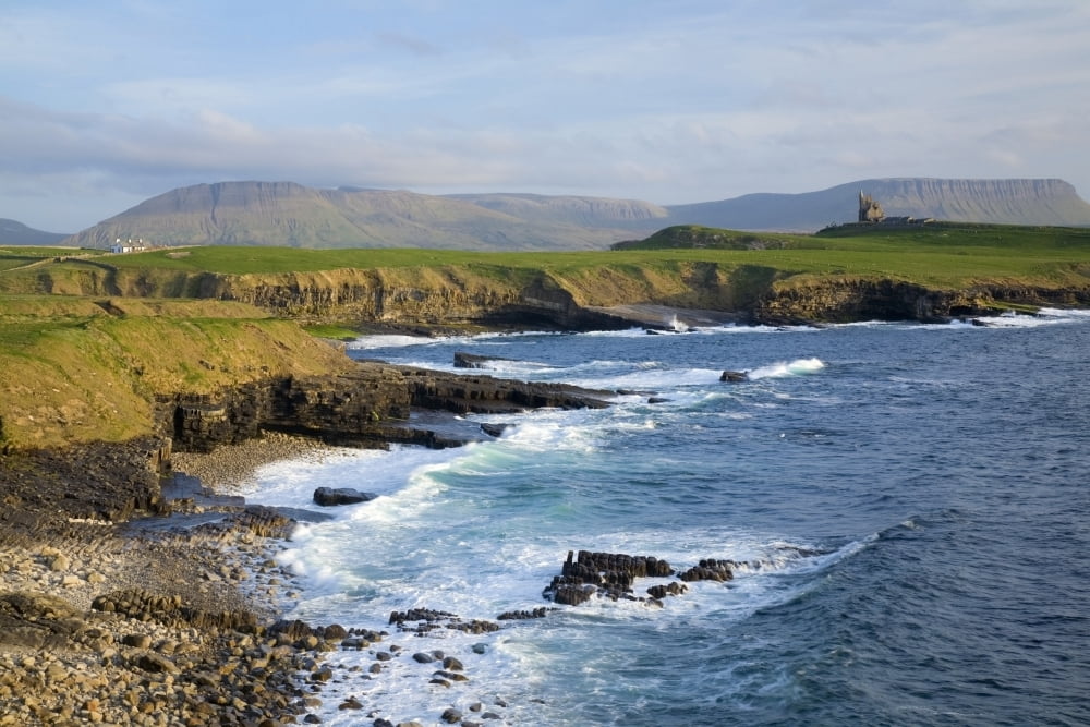 Classiebawn Castle Mullaghmore Co Sligo Ireland 19Th Century Castle With Ben Bulben In The Distance Canvas Art - Gareth McCormack Design Pics (18 x 12)
