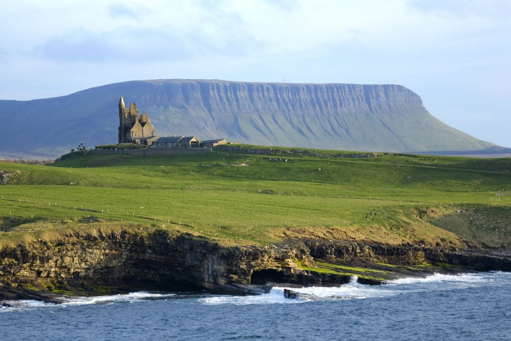 Classiebawn Castle Mullaghmore Co Sligo Ireland 19Th Century Castle With Ben Bulben In The Distance Canvas Art - Gareth McCormack Design Pics (18 x 12)