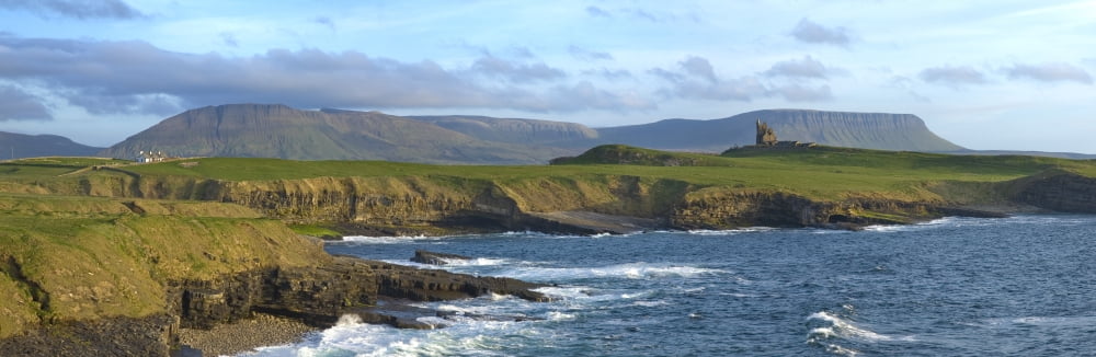 Classiebawn Castle Mullaghmore Co Sligo Ireland Rugged Coastline With A 19Th Century Castle In The Background Canvas Art - Gareth McCormack Design Pics (30 x 9)