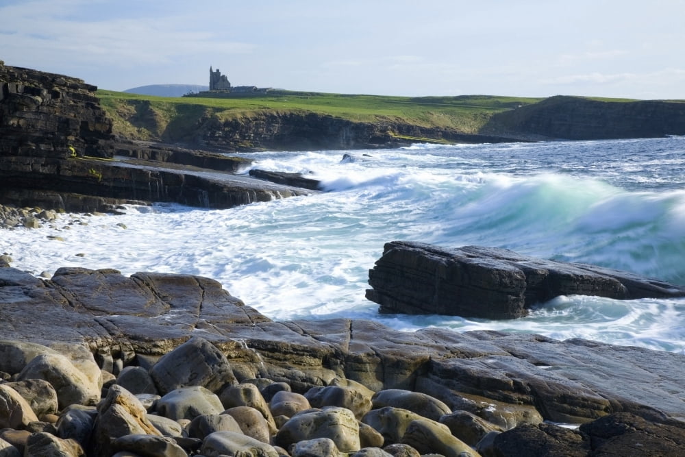 Classiebawn Castle Mullaghmore Co Sligo Ireland Rugged Coastline With A 19Th Century Castle In The Background Canvas Art - Gareth McCormack Design Pics (36 x 24)