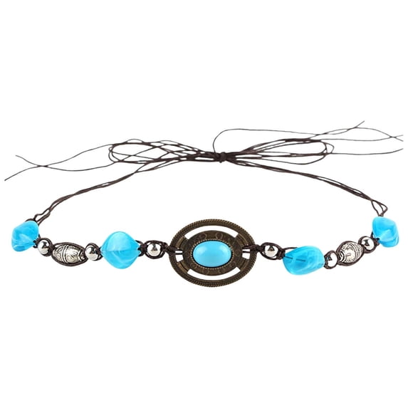 Cowboy Hat Bands - Ethnic Western Beaded Hatbands with Turquoise, 51.2 inch, Multicolor