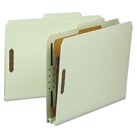 Classification Folder, 1 Divider, 2 in. Exp, .4 Cut, Letter, Gray-Green, 10-BX