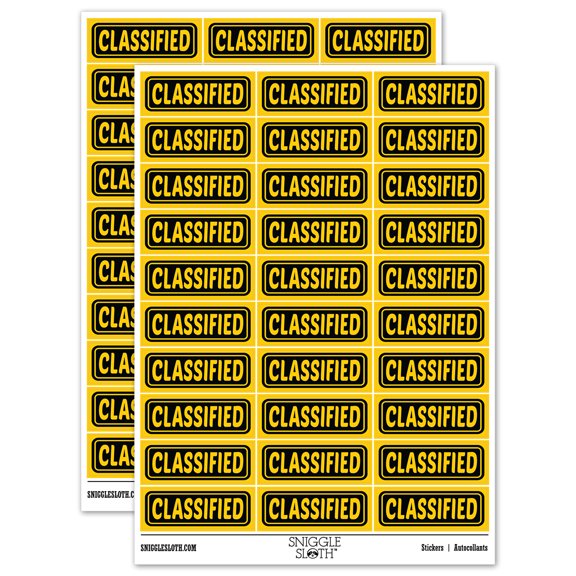 Classified Reversed Sticker Set - Yellow - Matte Finish - 1.75" Medium