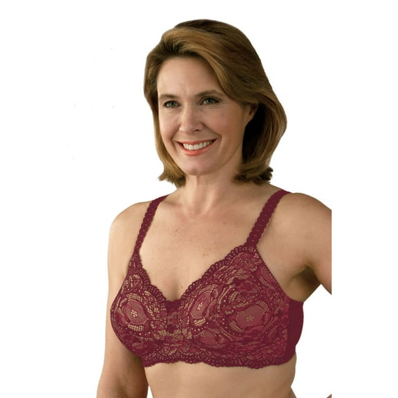 Classique 779 Post Mastectomy Fashion Bra - Burgundy/Skin - 42B