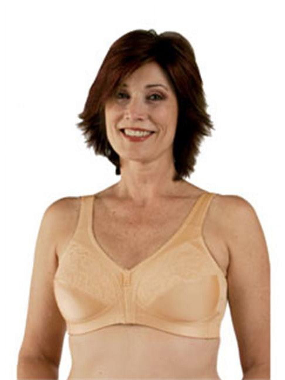 Exclare Women's Comfort Full Coverage Double Support Unpadded Wirefree Plus  Size Minimizer Bra (46D, Beige) 