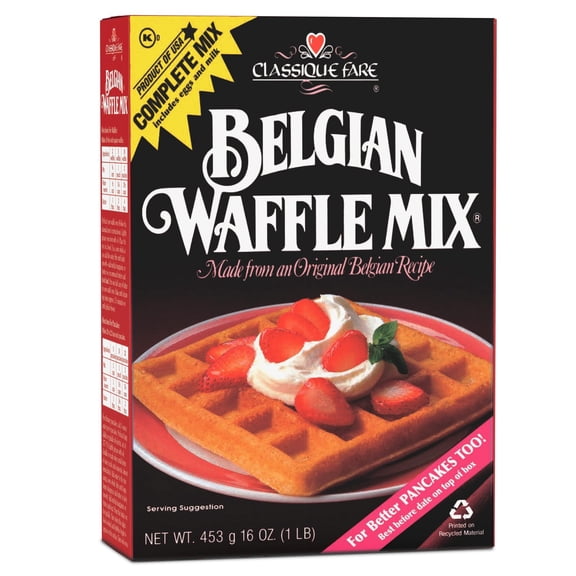 Classique Fare Belgian Waffle Mix 16 Oz Pack of 6.