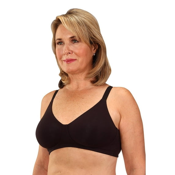 Classique Mastectomy Seamless Sleek Comfort Cotton Bra 38AA Black