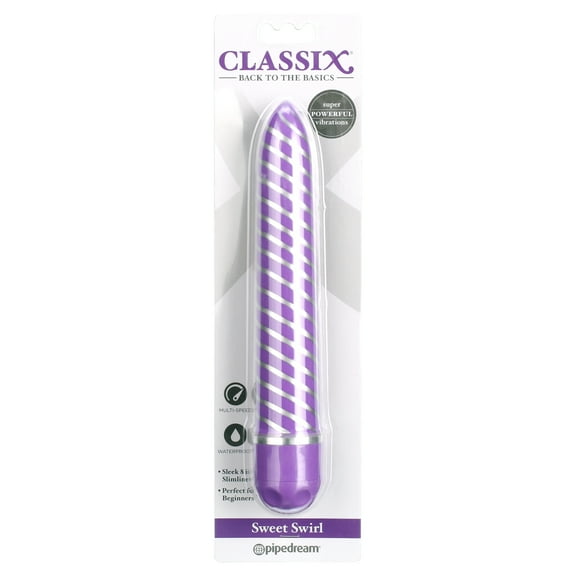 Classix Sweet Swirl 8 Inch Metallic Purple Vibrator