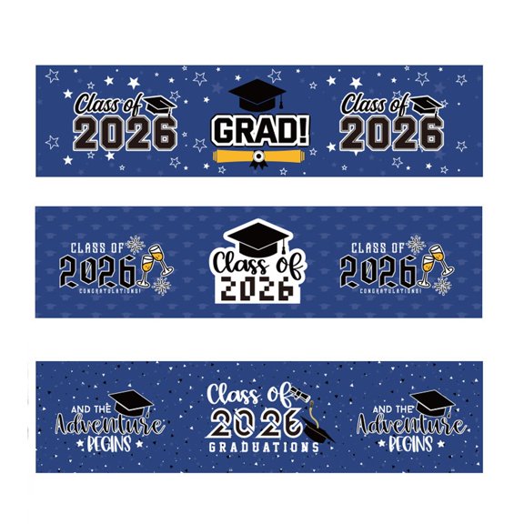Classof2026 Decorations, 2026 Party Decorations, Blue 8X2inWaterproof Bottle Labels, 36 Pc, Grad 2026 Banquet, Outdoor Venue Custom Table Detailing