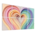 thumbnail image 1 of Classroom 8 Pack Art Acoustic Panels Sound Absorbing Layered Rainbow Heart Paper Cut Style Pastel Colors Decorative Soundproof Wall Panels Self Adhesive for Nursery Kids Game Room 48"x32", 1 of 7