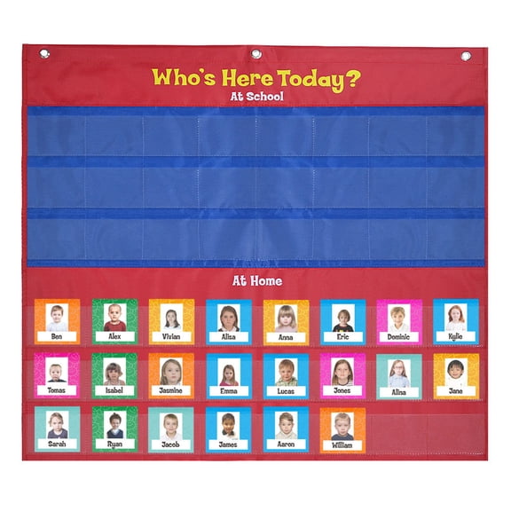 Classroom Attendance Chart Classroom Management Pocket Chart Homeschool, Preschool Supplies, Helping Hands Pocket Chart